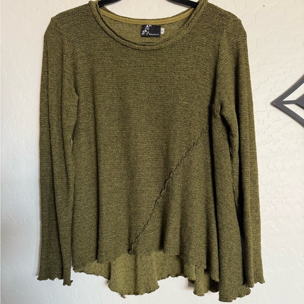 5/$25 FENINI Olive Knit Sweater - Small